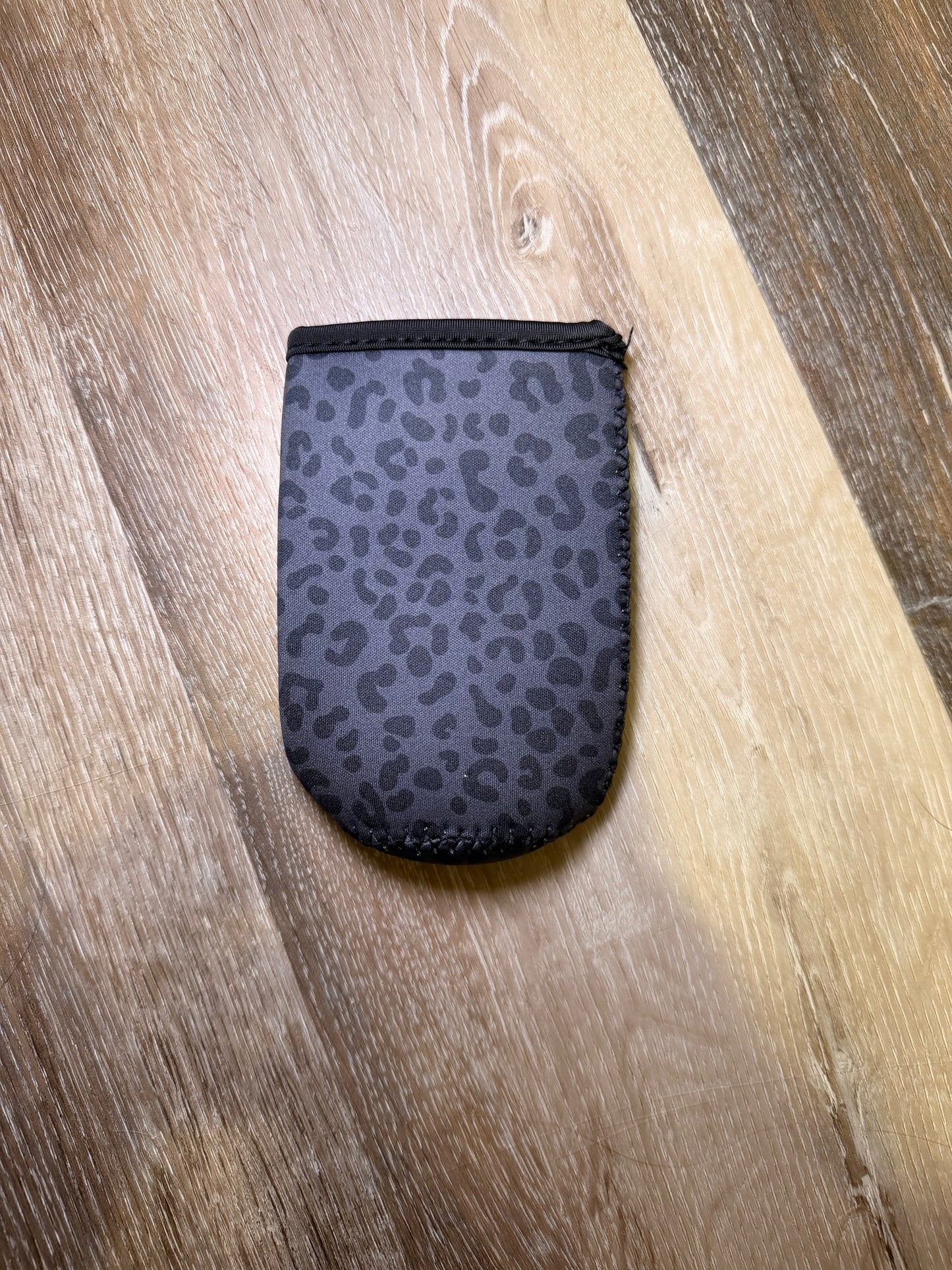 Black Leopard Slim Koozie